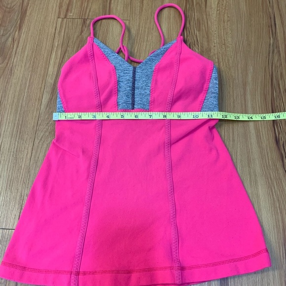 Lululemon Tadasana Pink & Grey Strappy Tank Top - Picture 9 of 10